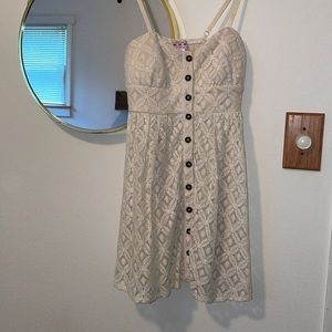 Boho Cream Lace Button Down Dress 🤎